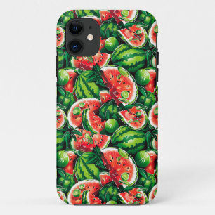 Wassermelonen, Limon, Wassermelonen-Blätter, klein Case-Mate iPhone Hülle