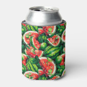 Wassermelonen, Limon, Wassermelonen-Blätter, klein Dosenkühler (Kanne Vorderseite)