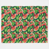 Wassermelonen, Limon, Wassermelonen-Blätter, klein Fleecedecke (Vorderseite (Horizontal))