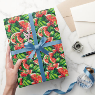 Wassermelonen, Limon, Wassermelonen-Blätter, klein Geschenkpapier