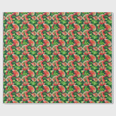 Wassermelonen, Limon, Wassermelonen-Blätter, klein Geschenkpapier (Flach)