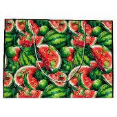 Wassermelonen, Limon, Wassermelonen-Blätter, klein Große Geschenktüte (Rückseite)