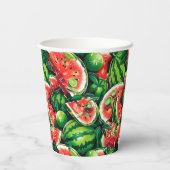 Wassermelonen, Limon, Wassermelonen-Blätter, klein Pappbecher (Rückseite)
