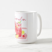 Wassermelonen-Limonade-Aquarell-Kunst Kaffeetasse (VorderseiteRechts)