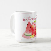Wassermelonen-Limonade-Aquarell-Kunst Kaffeetasse (Vorderseite Links)