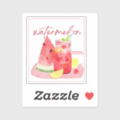 Wassermelonen-Limonade-Wasserfarbenkunst Aufkleber (Blatt)