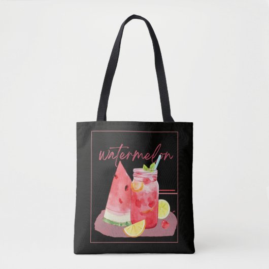 Wassermelonen-Limonade-Wasserfarbenkunst Tasche (Vorderseite)