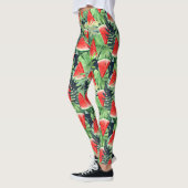 Wassermelonen mit tropischen Blätter Leggings (Links)