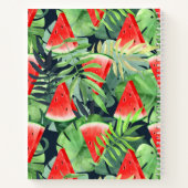 Wassermelonen mit tropischen Blätter Notizblock (Rückseite)