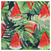 Wassermelonen mit tropischen Blätter Stoff (Nahaufnahme)