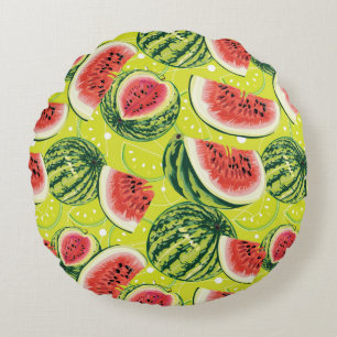 Wassermelonen-Muster 2 Rundes Kissen