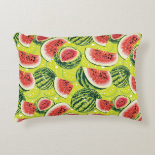 Wassermelonen-Muster 2 Zierkissen