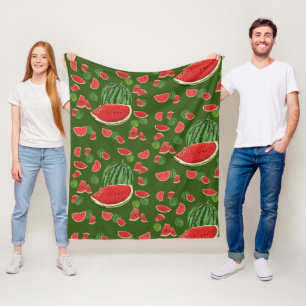 Wassermelonen Muster Fleecedecke