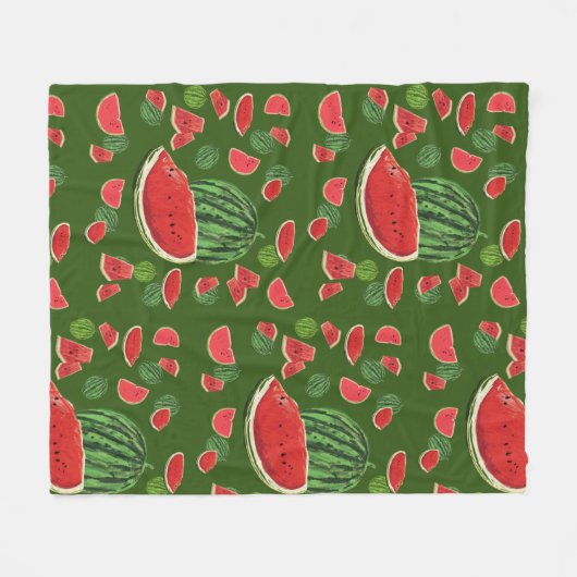 Wassermelonen Muster Fleecedecke (Vorderseite (Horizontal))