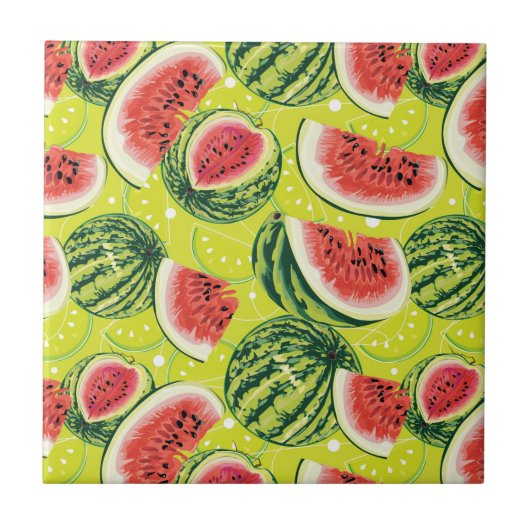 Wassermelonen-Muster Fliese (Vorderseite)