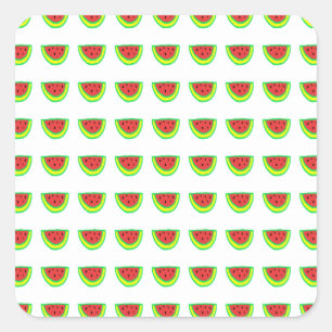 Wassermelonen-Muster Geburtstags-Baby-Shower 2023 Quadratischer Aufkleber