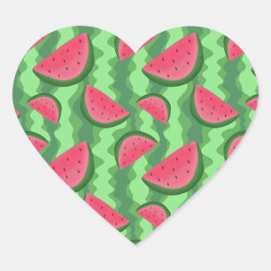 Wassermelonen-Muster Herz-Aufkleber