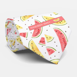 Wassermelonen-Muster in Rot und Gelb Krawatte