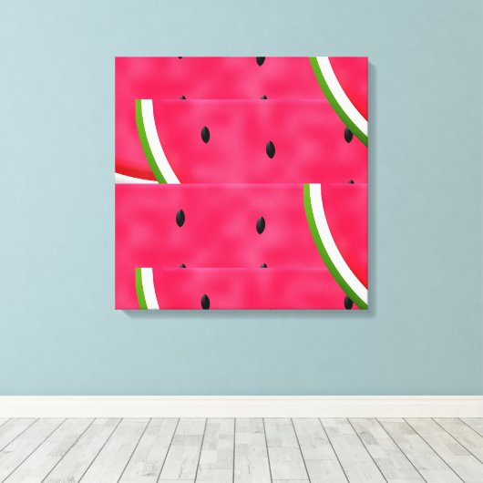 Wassermelonen-Muster Leinwanddruck (Insitu (Holzboden))