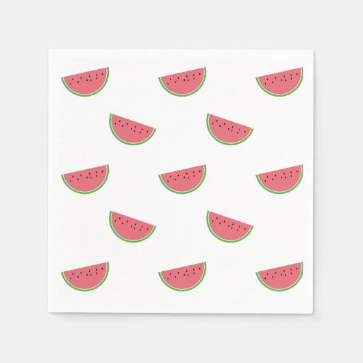 Wassermelonen Muster Niedlich Sommerrosa Weiß Serviette (Vorderseite)