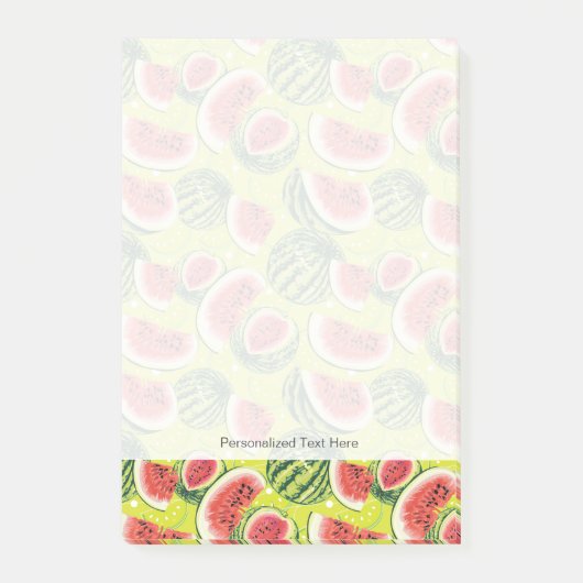 Wassermelonen-Muster Post-it Klebezettel (Vorderseite)