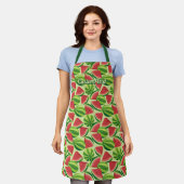 Wassermelonen-Muster Schürze (Getragen)
