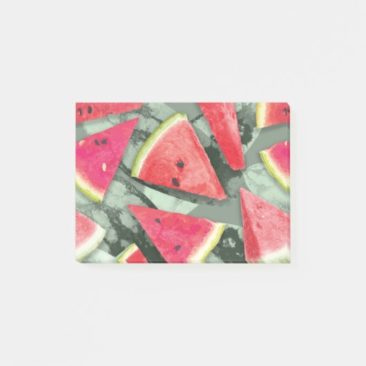 Wassermelonen-Mustererstellung 4 Post-it Klebezettel (Vorderseite)