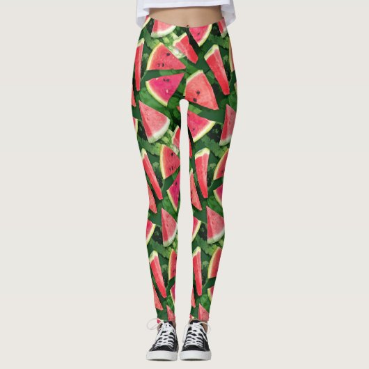 Wassermelonen-Mustererstellung Leggings (Vorderseite)
