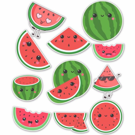 Wassermelonen niedlich aufkleber (Vorderseite)