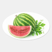 Wassermelonen Ovaler Aufkleber (Vorderseite)
