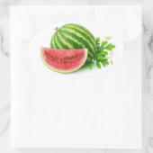 Wassermelonen Ovaler Aufkleber (Tasche)
