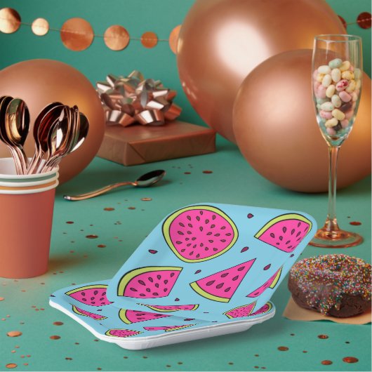 Wassermelonen-Papierteller Pappteller (Multi)