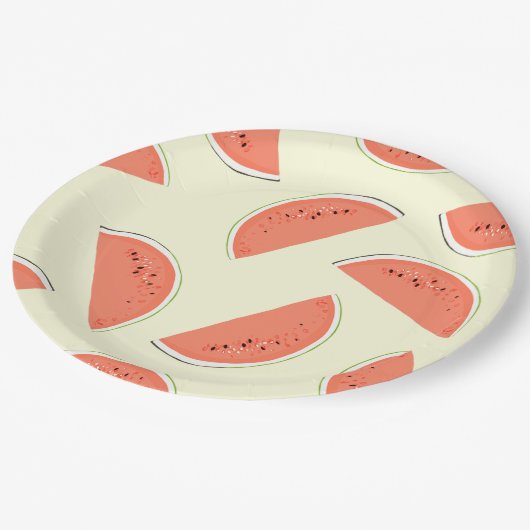 Wassermelonen Pappteller (Schrägansicht)