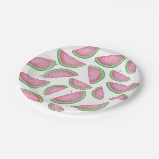 Wassermelonen Pappteller (Schrägansicht)