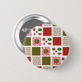 Wassermelonen-Patchwork Button (Vorne & Hinten)