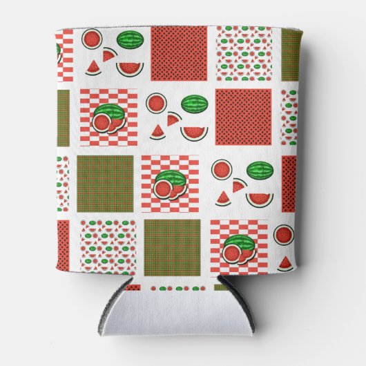 Wassermelonen-Patchwork Dosenkühler (Vorderseite)