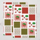 Wassermelonen-Patchwork Einladung (Vorne/Hinten)