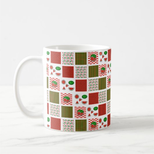 Wassermelonen-Patchwork Kaffeetasse (Links)