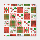Wassermelonen-Patchwork Magnet (Vorne)