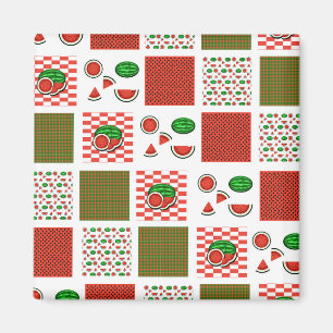 Wassermelonen-Patchwork Magnet