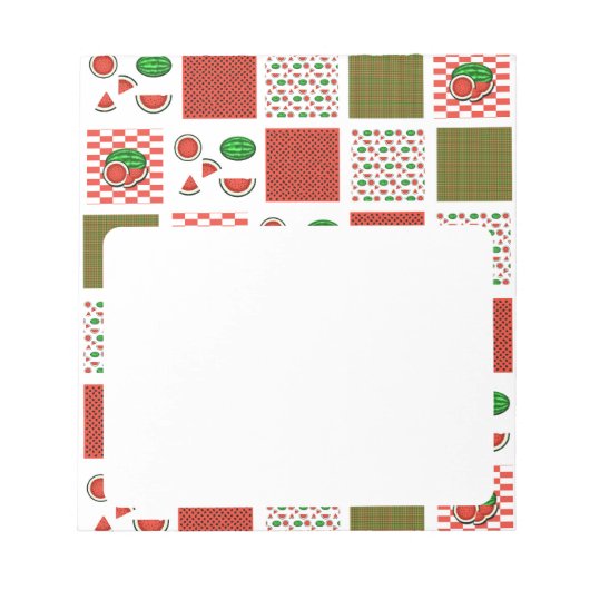 Wassermelonen-Patchwork Notizblock (Vorderseite)