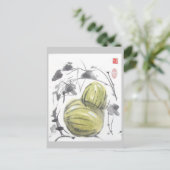Wassermelonen Postkarte (Stehend Vorderseite)