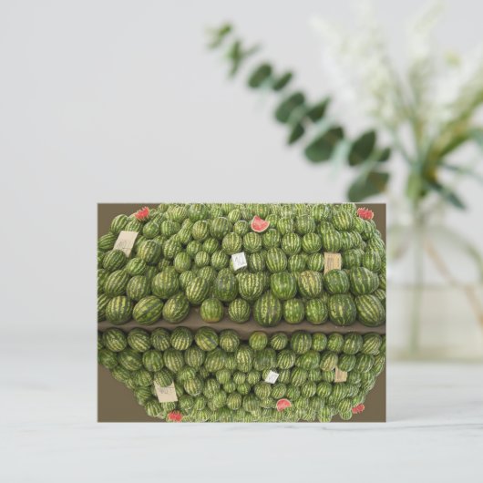 Wassermelonen Postkarte (Stehend Vorderseite)