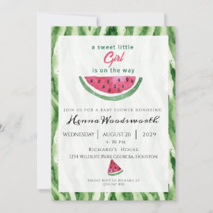Wassermelonen-Rand Süße Mädchen Sommer Baby Shower Einladung