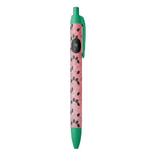Wassermelonen Samen Frucht Rosa Rot Faux Glitter  Kugelschreiber