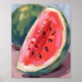 Wassermelonen-Scheibe | Frucht-Aquarellmalerei Poster (Vorne)