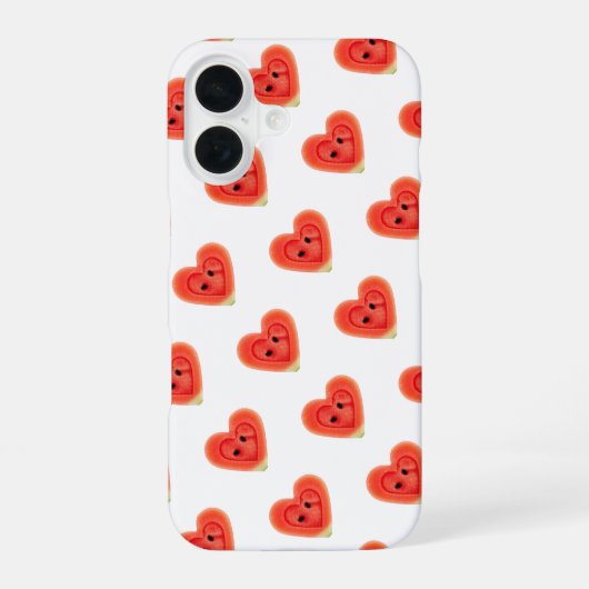 Wassermelonen-Scheibe Herz iPhone 16 Hülle (Rückseite)