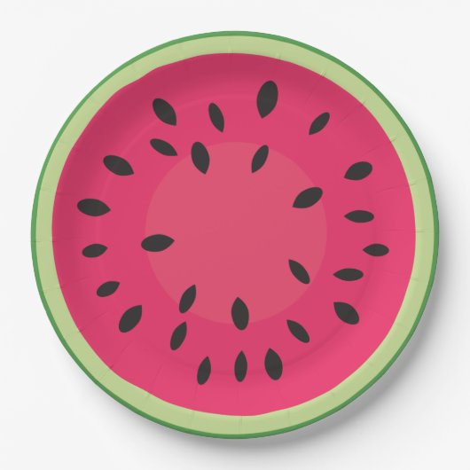 Wassermelonen-Scheibe Pappteller (Vorderseite)