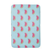 Wassermelonen-Scheiben auf Aquamarinem Muster Badematte (Vorderseite Vertikal)