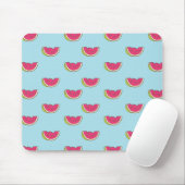 Wassermelonen-Scheiben auf Aquamarinem Muster Mousepad (Mit Mouse)